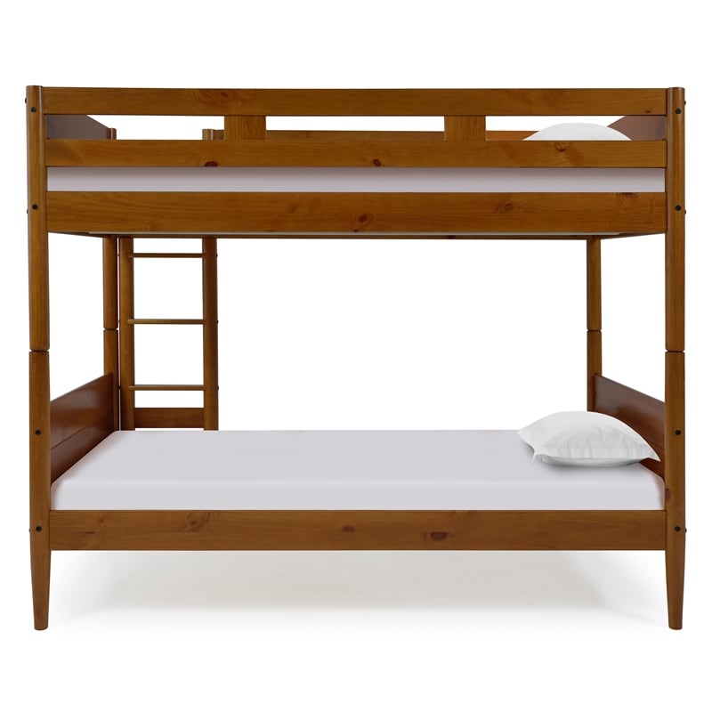 Mid Century Modern Bunk Bed Twin over Twin - Castanho Finish