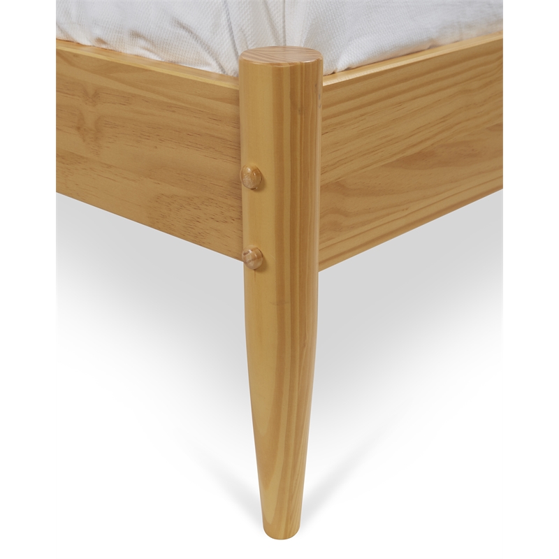 Camaflexi Mid-Century Solid Wood Platform Queen Bed in Scandinavian Oak