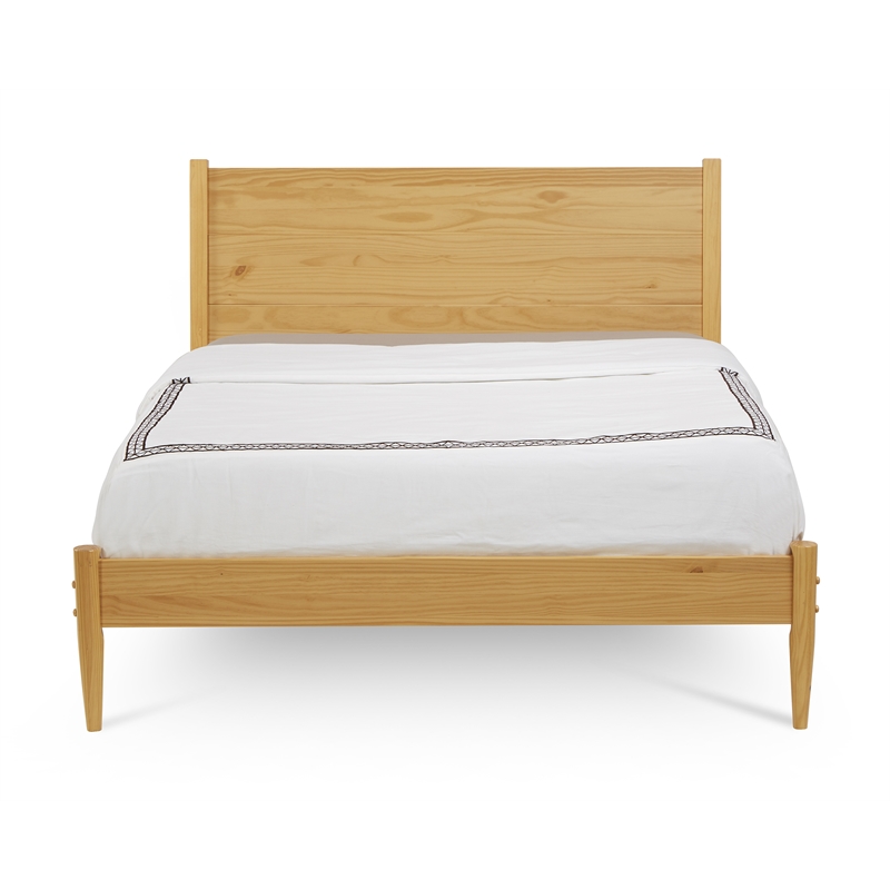 Camaflexi Mid-Century Solid Wood Platform Queen Bed in Scandinavian Oak