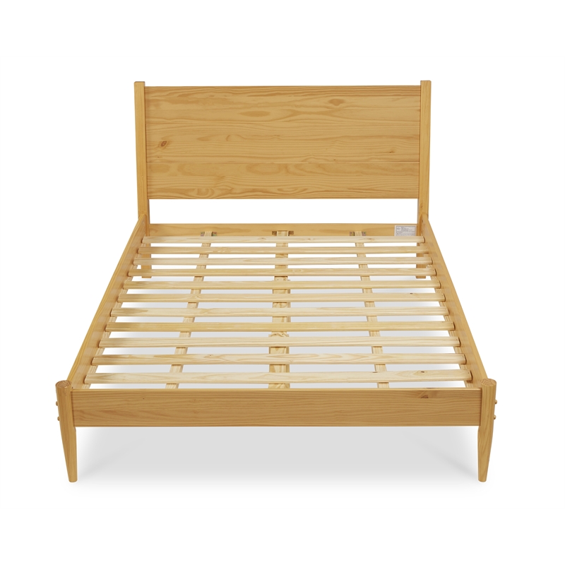 Camaflexi Mid-Century Solid Wood Platform Queen Bed in Scandinavian Oak