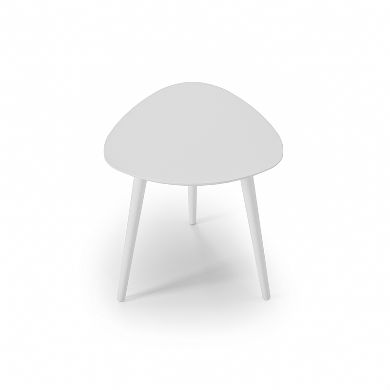 Mid Century Modern End Table White Finish