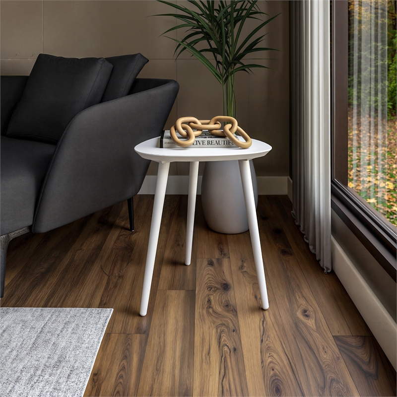 Mid Century Modern End Table White Finish