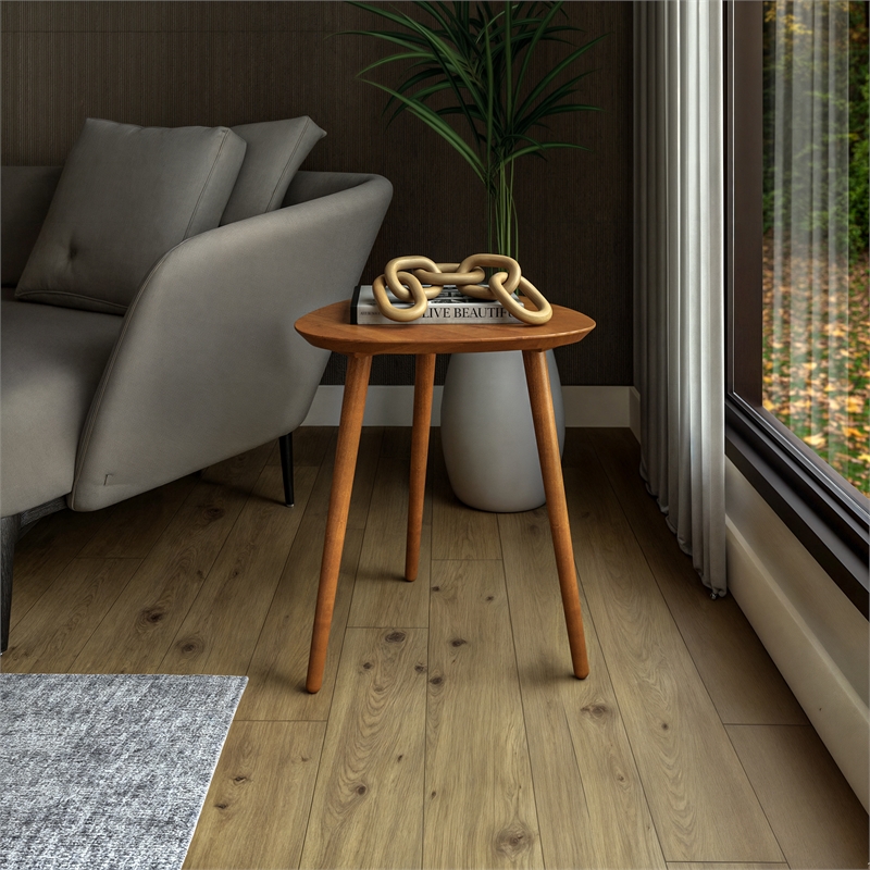 Mid Century Modern End Table Castahno Finish