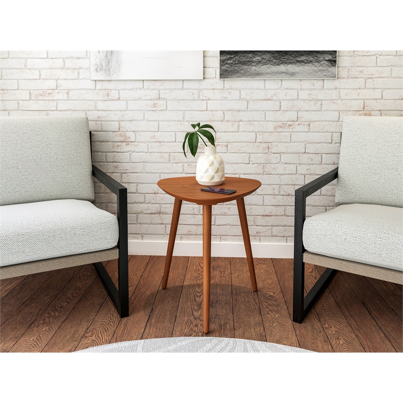 Mid Century Modern End Table Castahno Finish