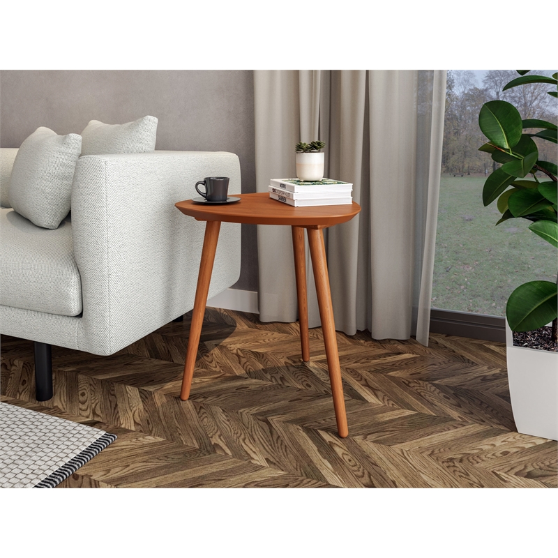 Mid Century Modern End Table Castahno Finish