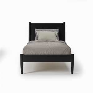 Camaflexi Mid Century Panel Bed Twin Size Black