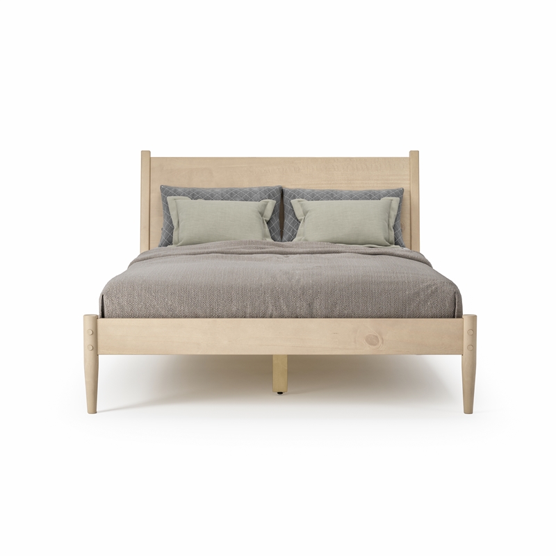 Camaflexi Mid Century Panel Bed Queen Size Light Oak