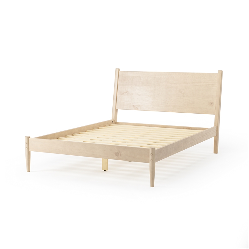 Camaflexi Mid Century Panel Bed Queen Size Light Oak