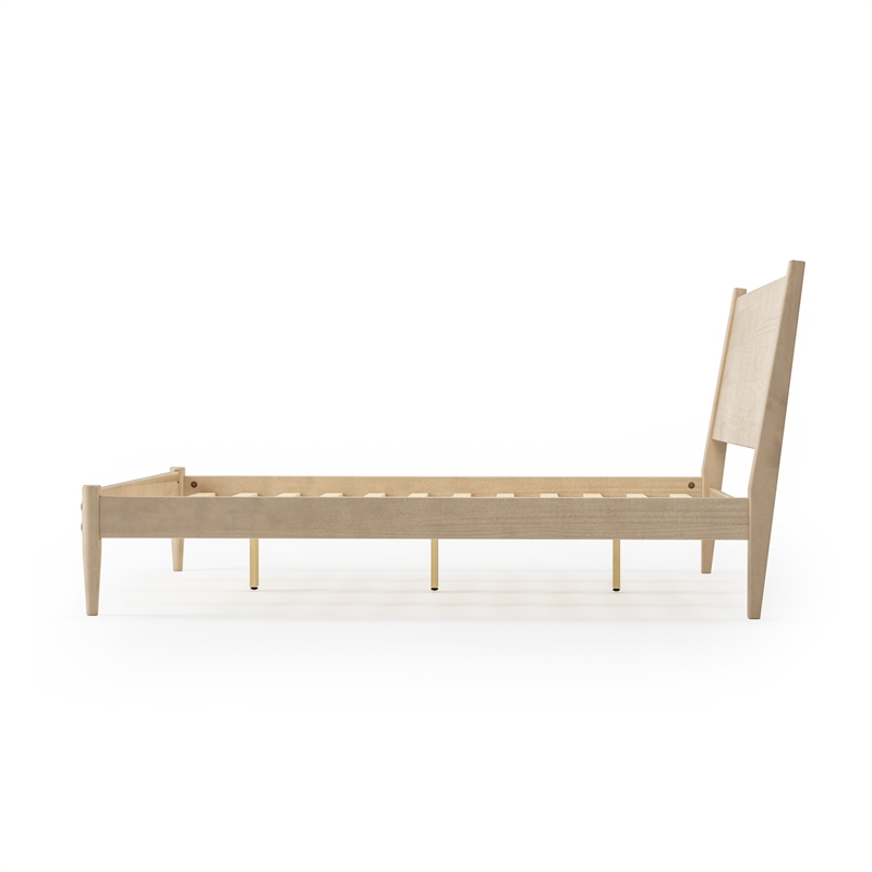 Camaflexi Mid Century Panel Bed Queen Size Light Oak