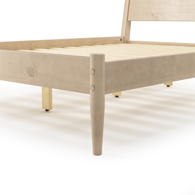 Camaflexi Mid Century Panel Bed Queen Size Light Oak