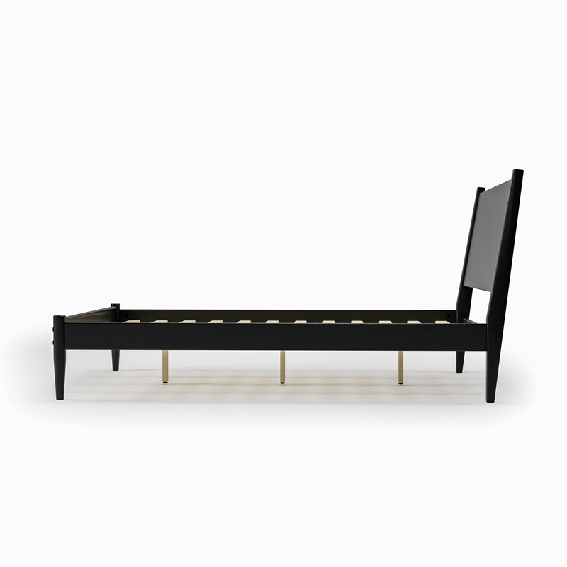 Camaflexi Mid Century Panel Bed Queen Size Black