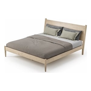 Camaflexi Mid Century Panel Bed King Size Light Oak
