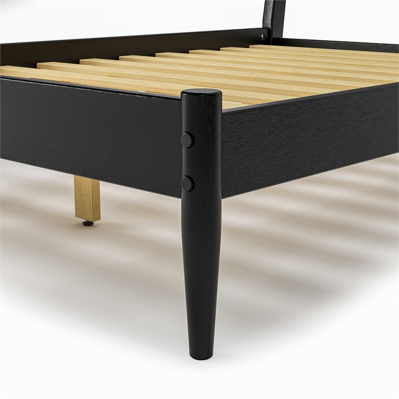 Camaflexi Mid Century Panel Bed Full Size Black