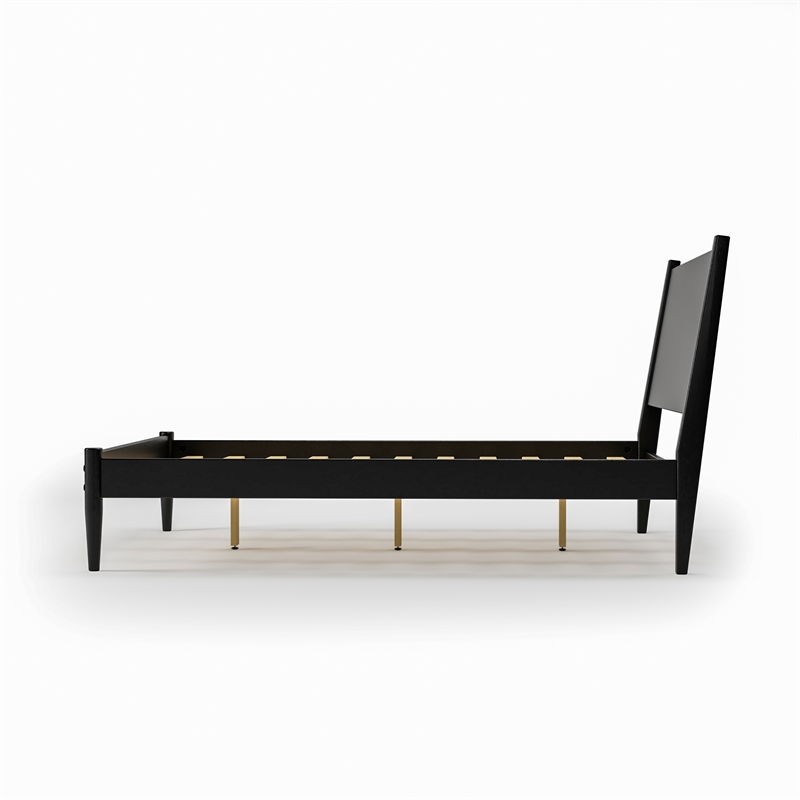 Camaflexi Mid Century Panel Bed Full Size Black