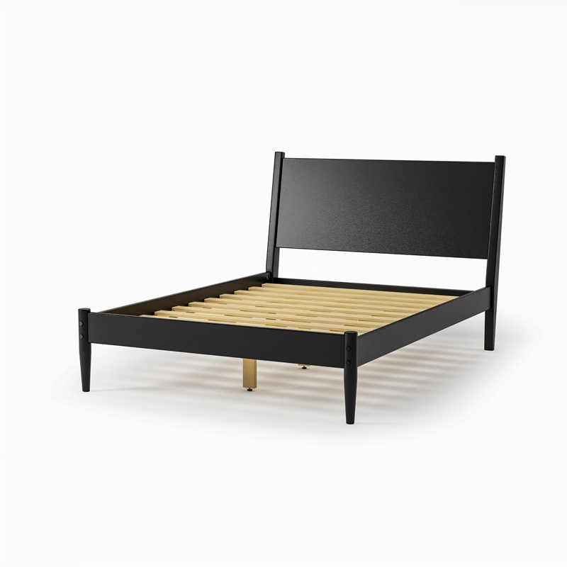 Camaflexi Mid Century Panel Bed Full Size Black