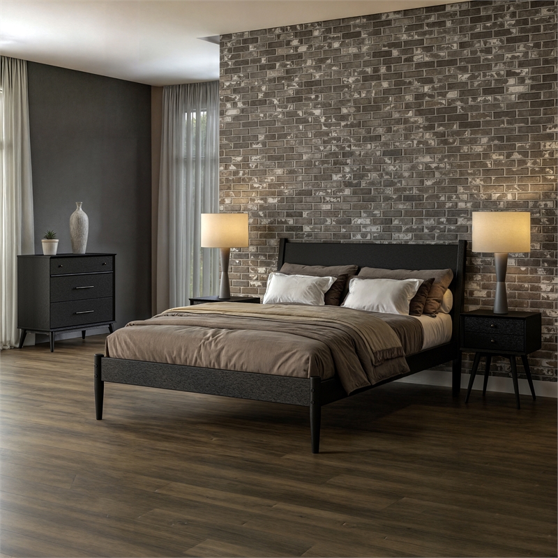 Camaflexi Mid Century Modern 3 Drawer Dresser Black