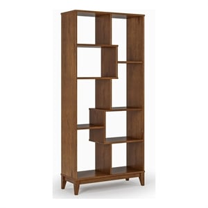 Geometrix Bookcase 72&quotH - Dark Pecan Finish