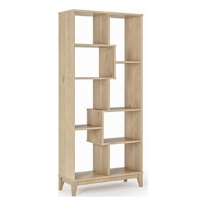 Geometrix Bookcase 72&quotH - Light Oak Finish