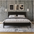 Mid Century Platform Bed King Size - Black Finish