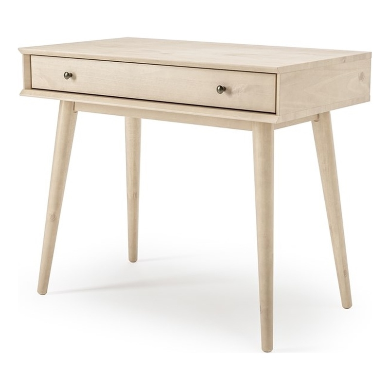Mid Century Desk One Drawer - Light Oak Finish