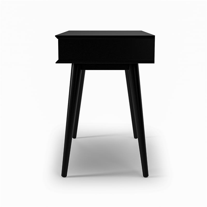 Mid Century Desk One Drawer - Black Finish