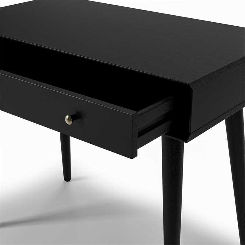 Mid Century Desk One Drawer - Black Finish