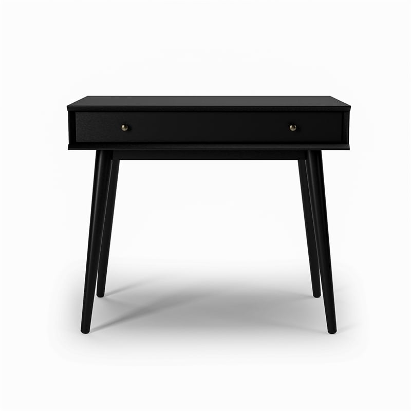 Mid Century Desk One Drawer - Black Finish