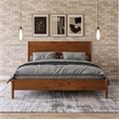 Mid Century Platform Bed King Size - Dark Pecan Finish