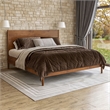 Mid Century Platform Bed King Size - Dark Pecan Finish