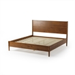 Mid Century Platform Bed King Size - Dark Pecan Finish