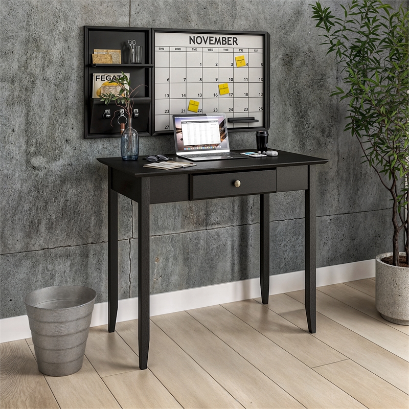Shaker Desk with One Drawer - Black Finish
