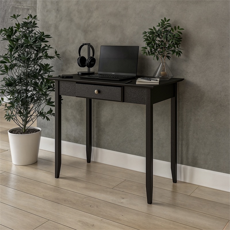 Shaker Desk with One Drawer - Black Finish