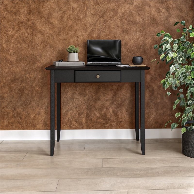 Shaker Desk with One Drawer - Black Finish