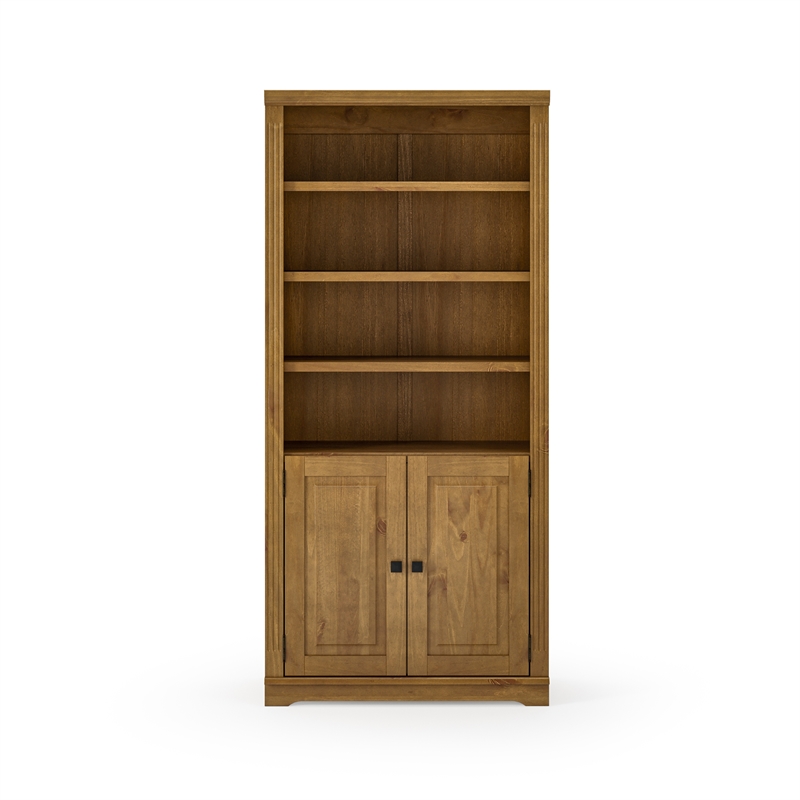 Newport Bookcase with Doors - Mocha Finish
