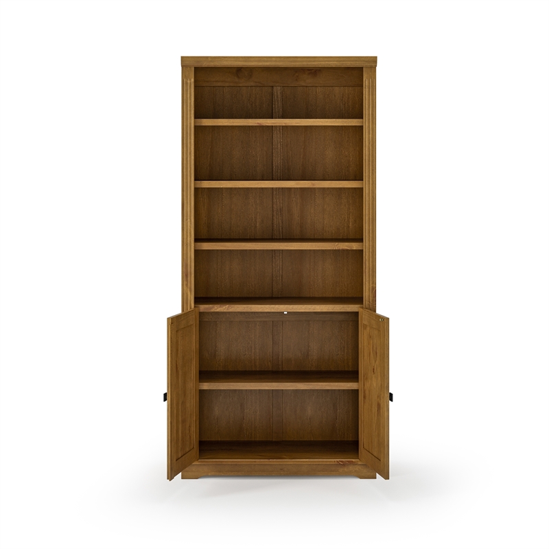 Newport Bookcase with Doors - Mocha Finish