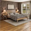 Mid-Century Modern Platform Bed - Light Oak Finish