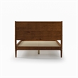 Mid Century Platform Bed Queen Size - Dark Pecan Finish