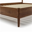 Mid Century Platform Bed Queen Size - Dark Pecan Finish