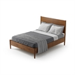Mid Century Platform Bed Queen Size - Dark Pecan Finish