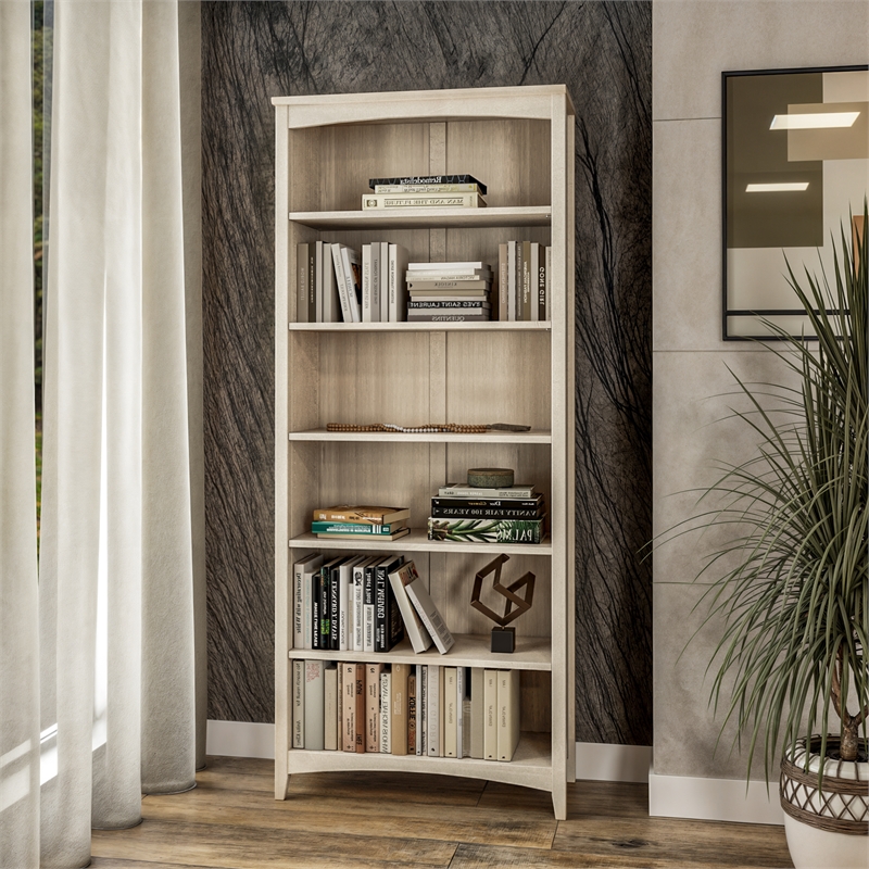 Shaker Style Bookcase - Light Oak Finish - 72