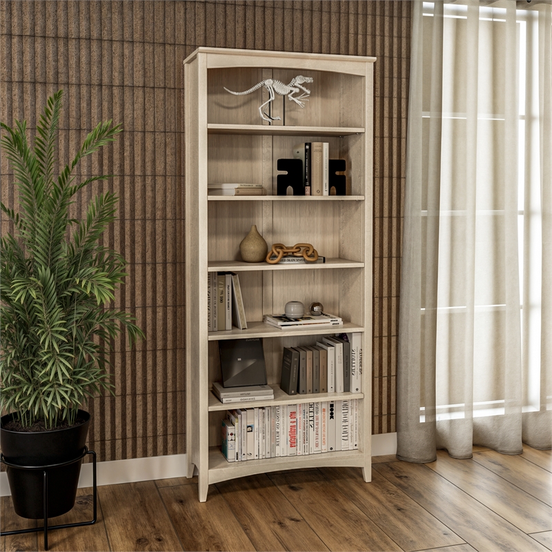 Shaker Style Bookcase - Light Oak Finish - 72