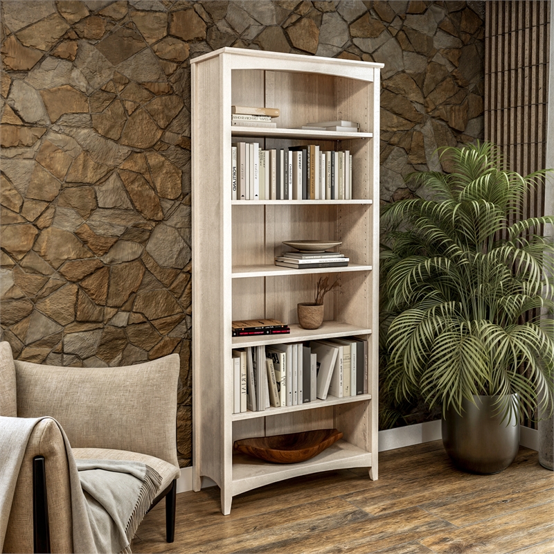 Shaker Style Bookcase - Light Oak Finish - 72