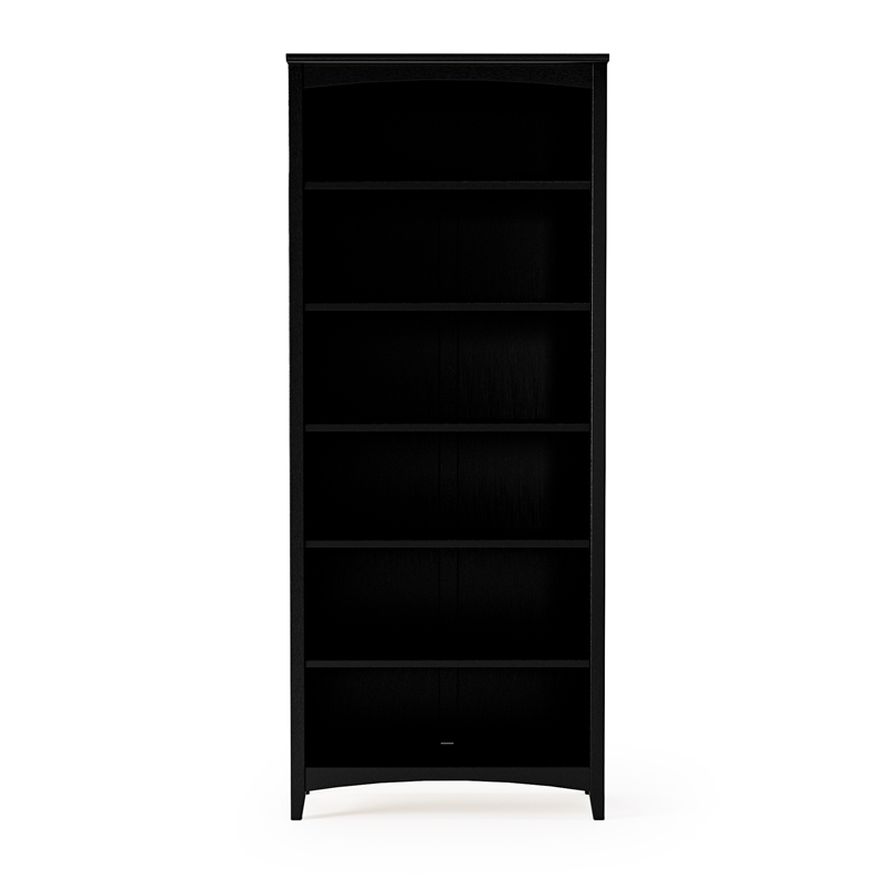 Shaker Style Bookcase - Black Finish - 72