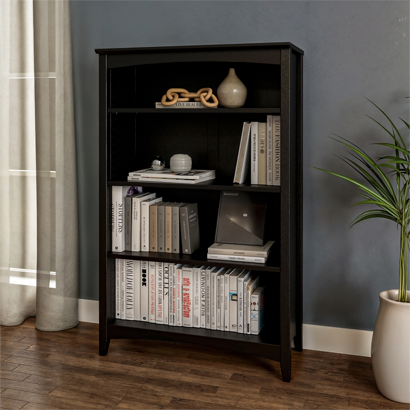 Shaker Style Bookcase - Black Finish - 48