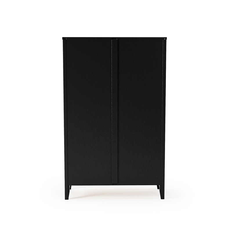 Shaker Style Bookcase - Black Finish - 48