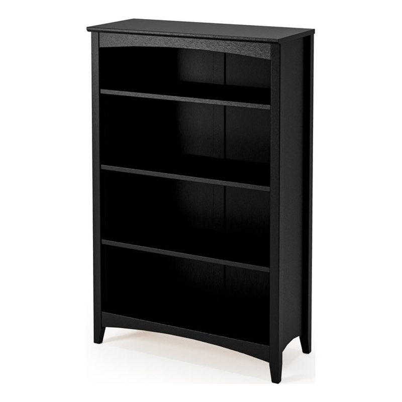 Shaker Style Bookcase - Black Finish - 48