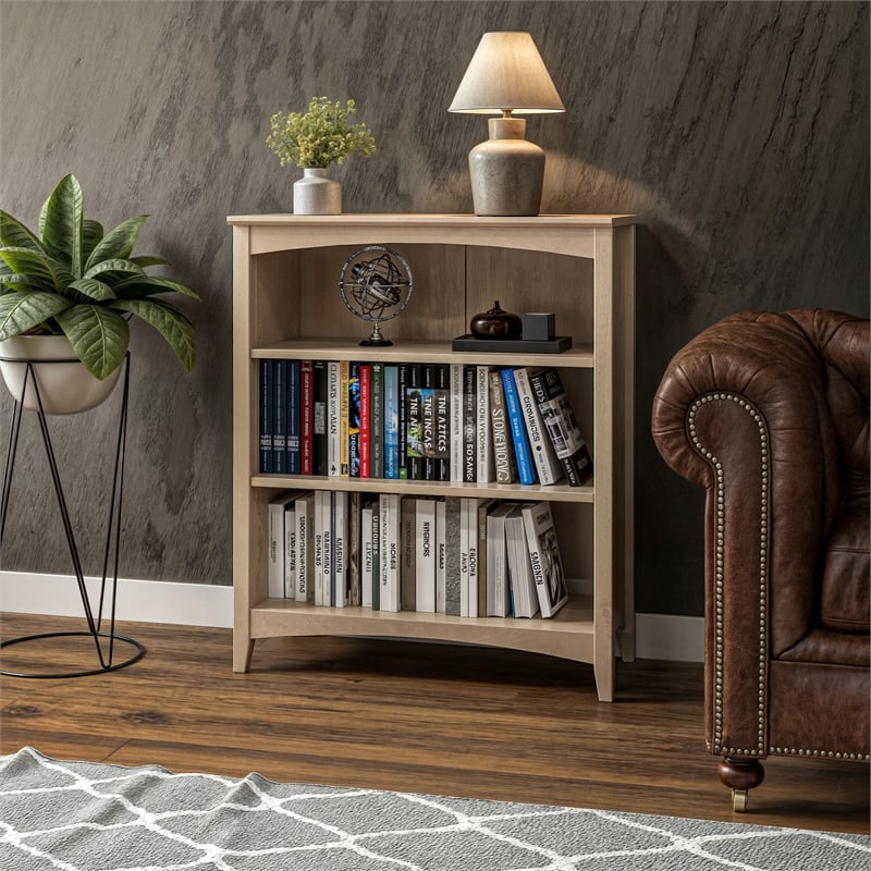 Shaker Style Bookcase - Light Oak Finish - 36
