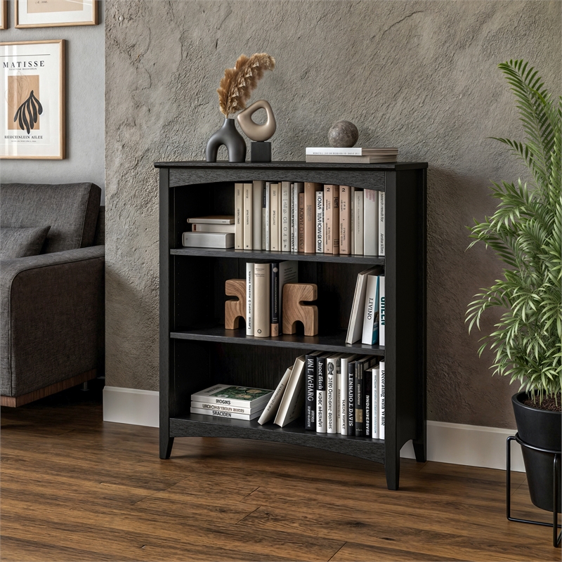 Shaker Style Bookcase - Black Finish - 36