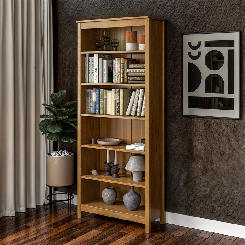 Classic Shaker Style Bookcase - Mocha Finish 72