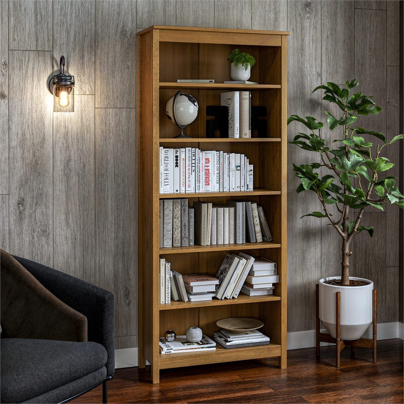 Classic Shaker Style Bookcase - Mocha Finish 72